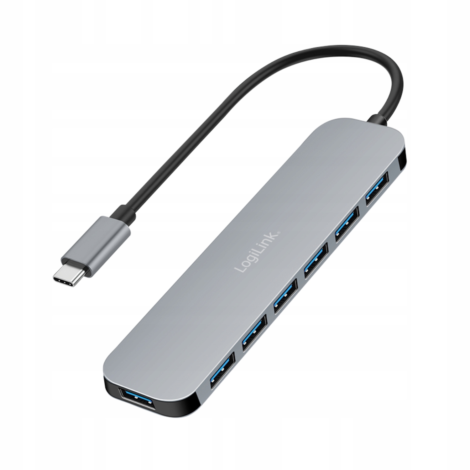 Aktivní hub Usb-c 7 portů 5Gb/s Pd 20W napájejte nabíječkou Usb-c LogiLink
