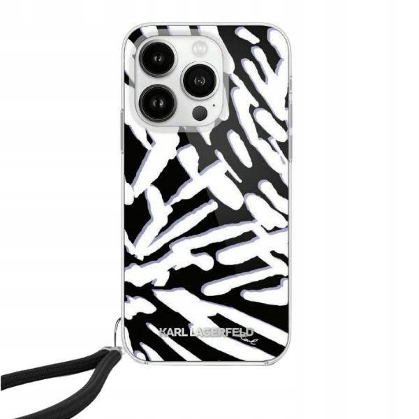 Etui Karl Lagerfeld IML Zebra Pattern Cord na iPhone 15 Pro Max czarne