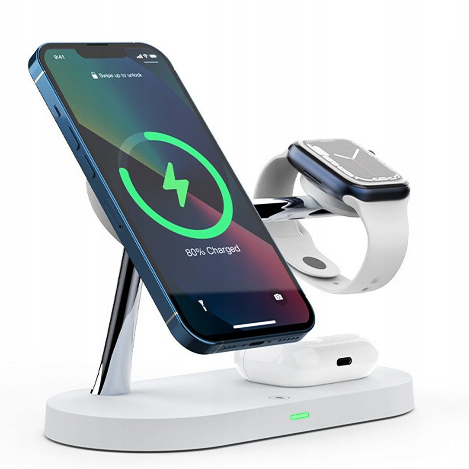 Ładowarka indukcyjna do IPHONE 11 12 13 14 15 APPLE WATCH magsafe 5w1 15W Stan opakowania oryginalne