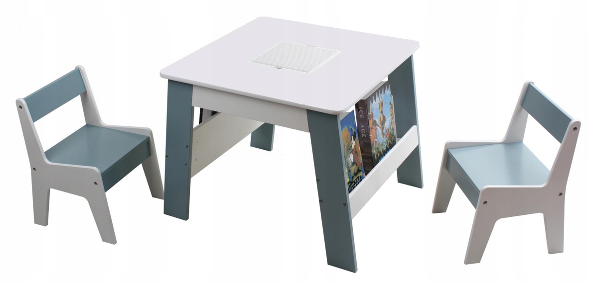 Dětský stůl 2v1 s úložným prostorem a poličkou na hračky, dřevěný TF6214