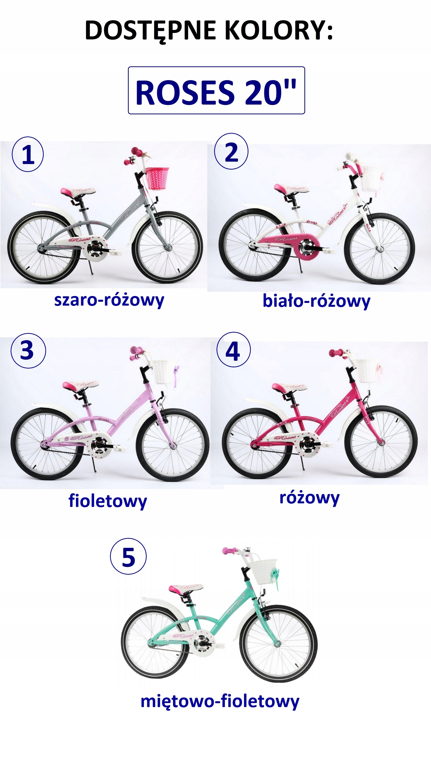 Rower 20 cali dla dziewczynki Różowy Polski Producent, różne