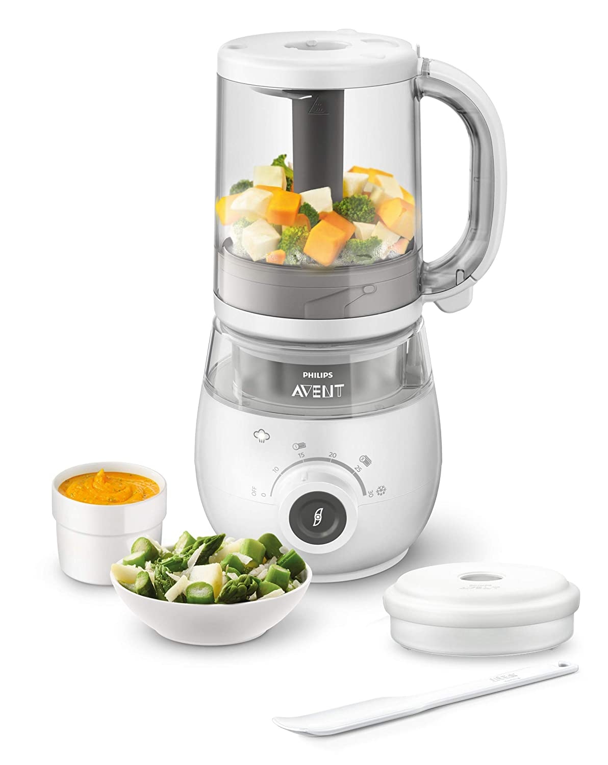 Philips Avent SCF883/01 Vařič a mixér 4v1 pro přípravu dětské stravy, 1000 ml