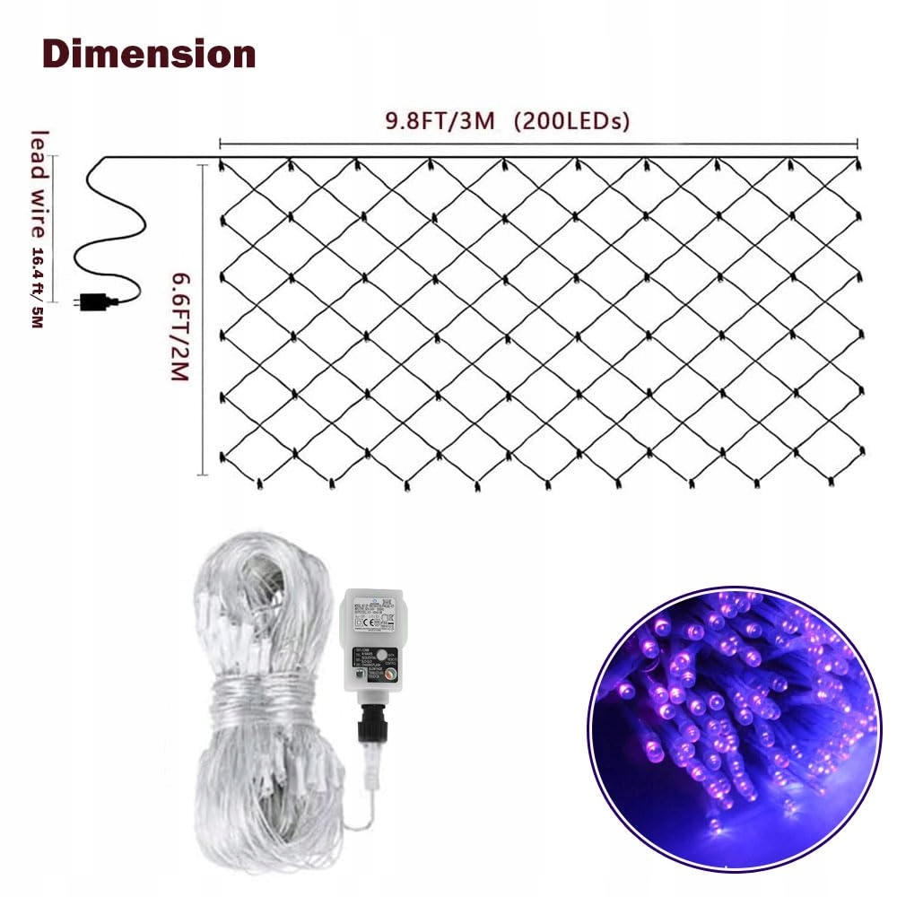 CORST LAMPKI DEKORACYJNE SIATKA GIRLANDA ŚWIETLNA 3X2M 200LED — miniatura 6