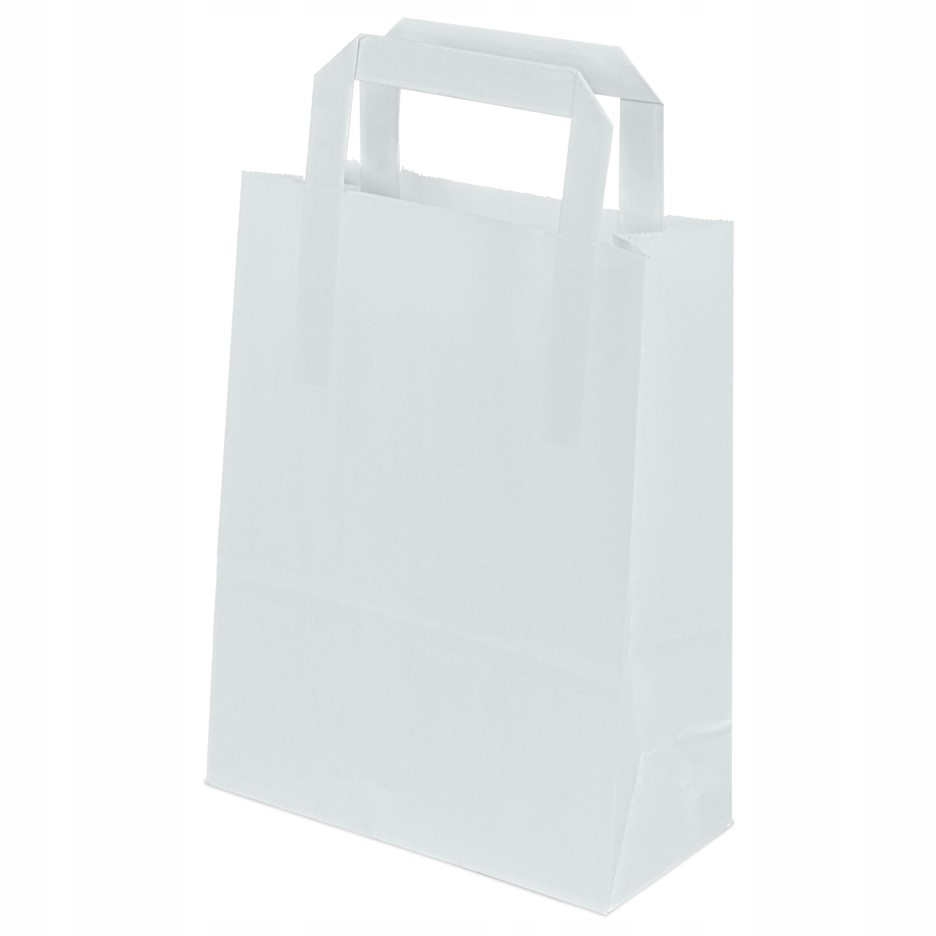 ZESTAW 25 x BIAŁA TORBA PAPIEROWA 18x8x23 cm Marka Allbag