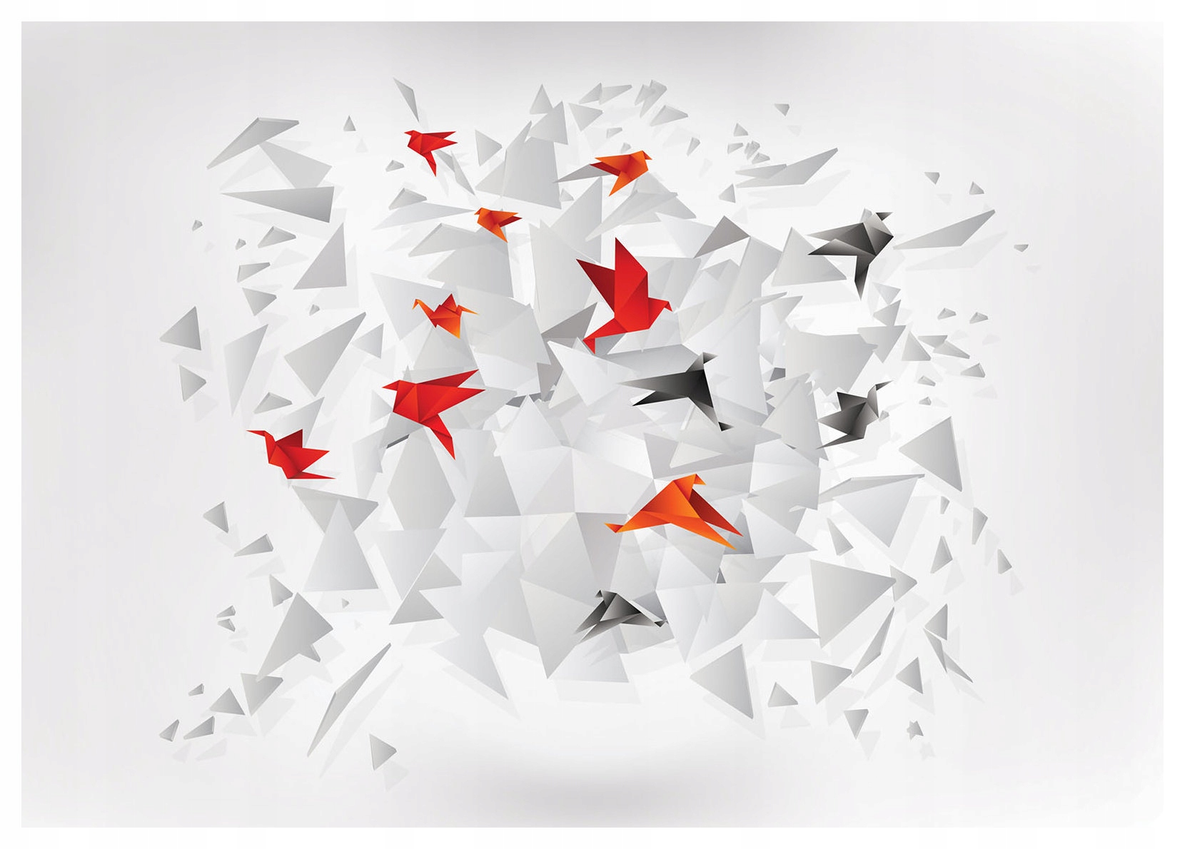 Vliesová fototapeta Origami ľahký pohyb vtákov abstrakcia 312x219 lepidlo