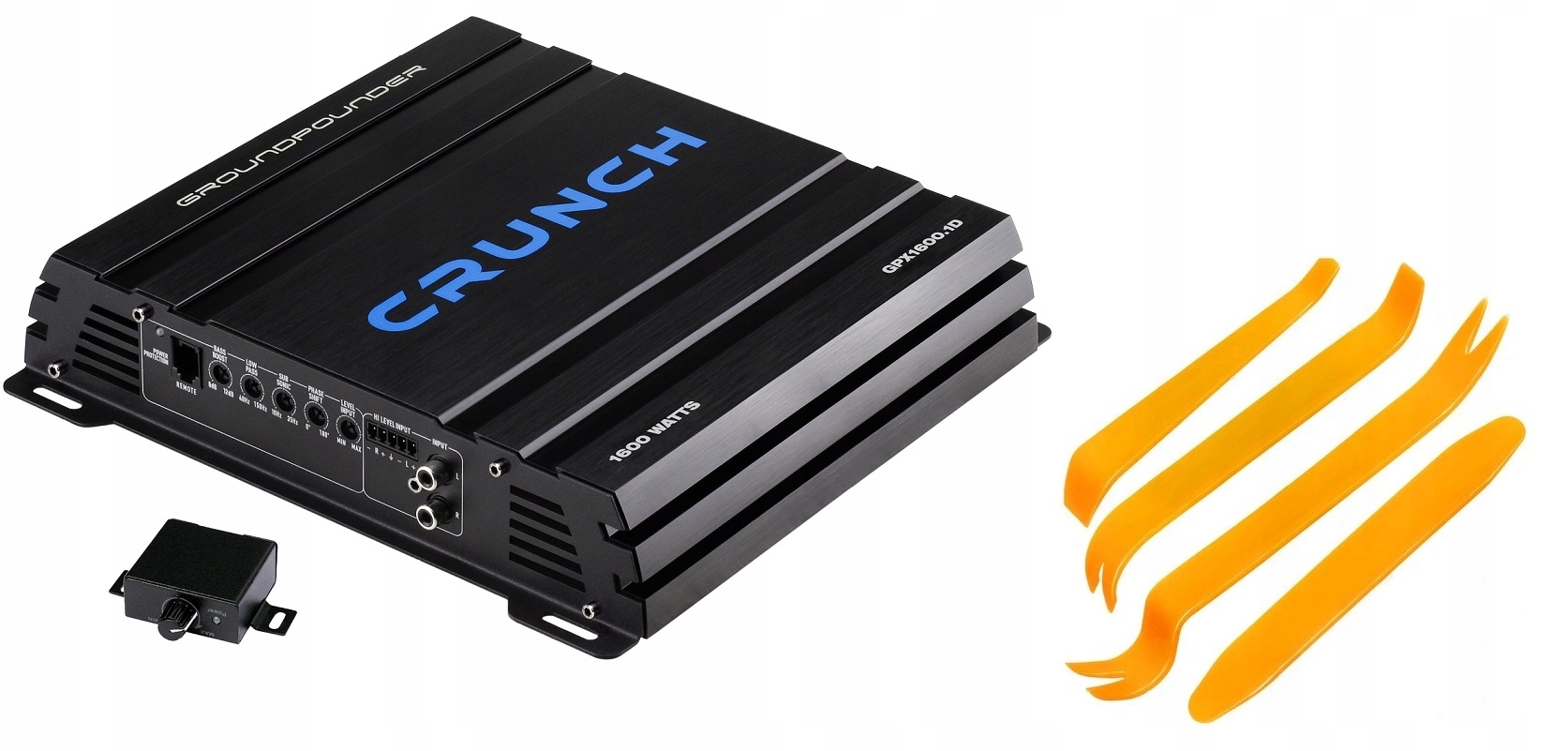 Crunch GPX1600.1D 1-kanálový automobilový zosilňovač Mono s diaľkovým ovládaním kľúče