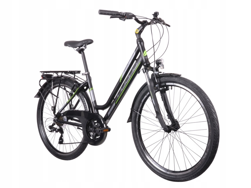 Rower trekkingowy Indiana X-Road 1.0 D19 26 cali damski Czarno-zielony
