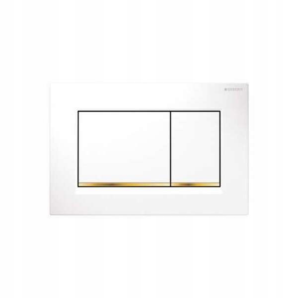 Tlačidlo Wc Geberit Sigma30 biely lesk so zlatým pásikom 115.883.KK.1