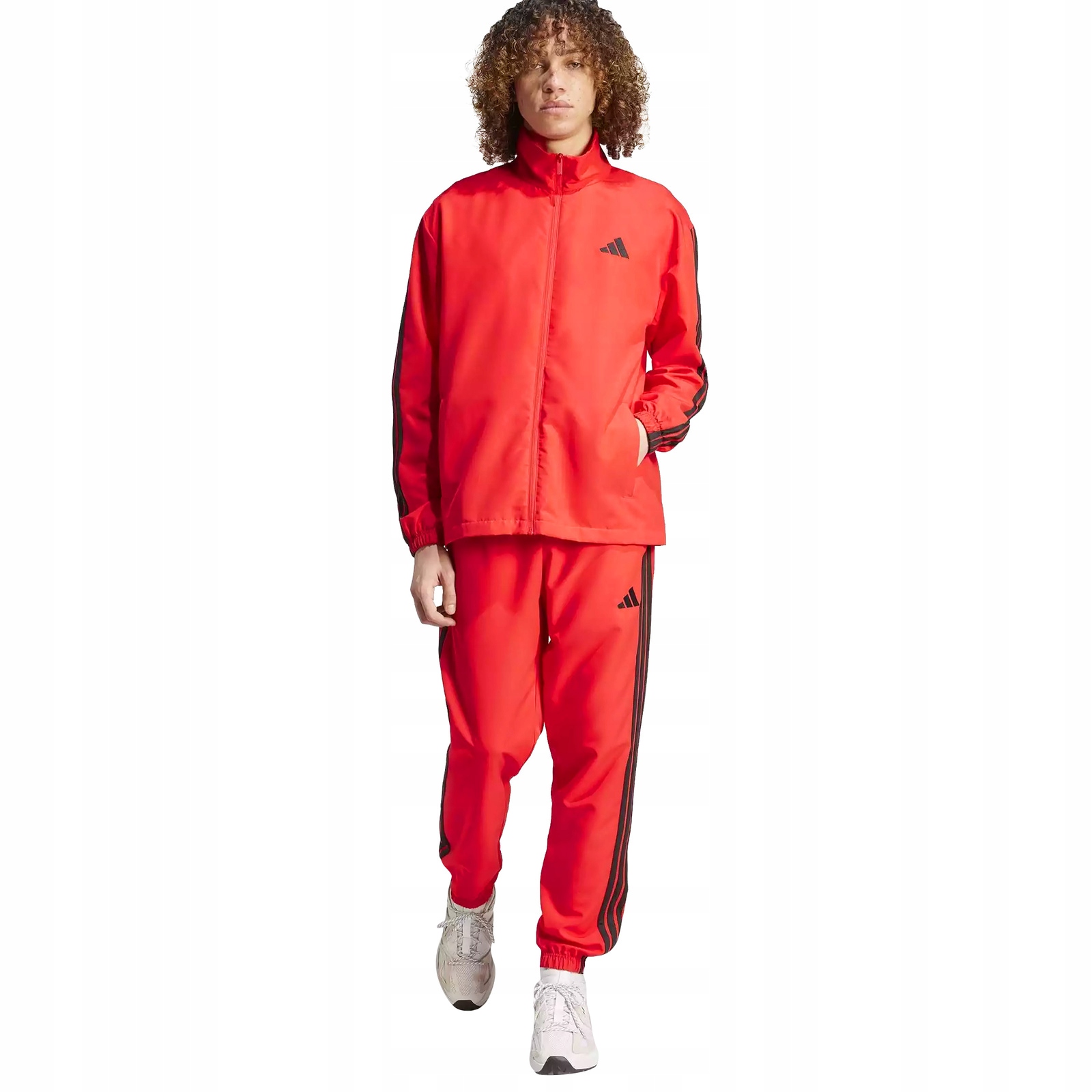 Adidas 3-STRIPES JI8851 Bluza Spodnie Komplet Dres Męski Czerwony