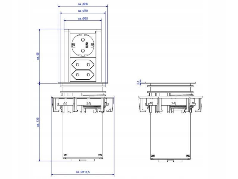 GNIAZDO BACHMANN ELEVATOR INOX 1xCEE 2xEURO Przeznaczenie Elektryczne