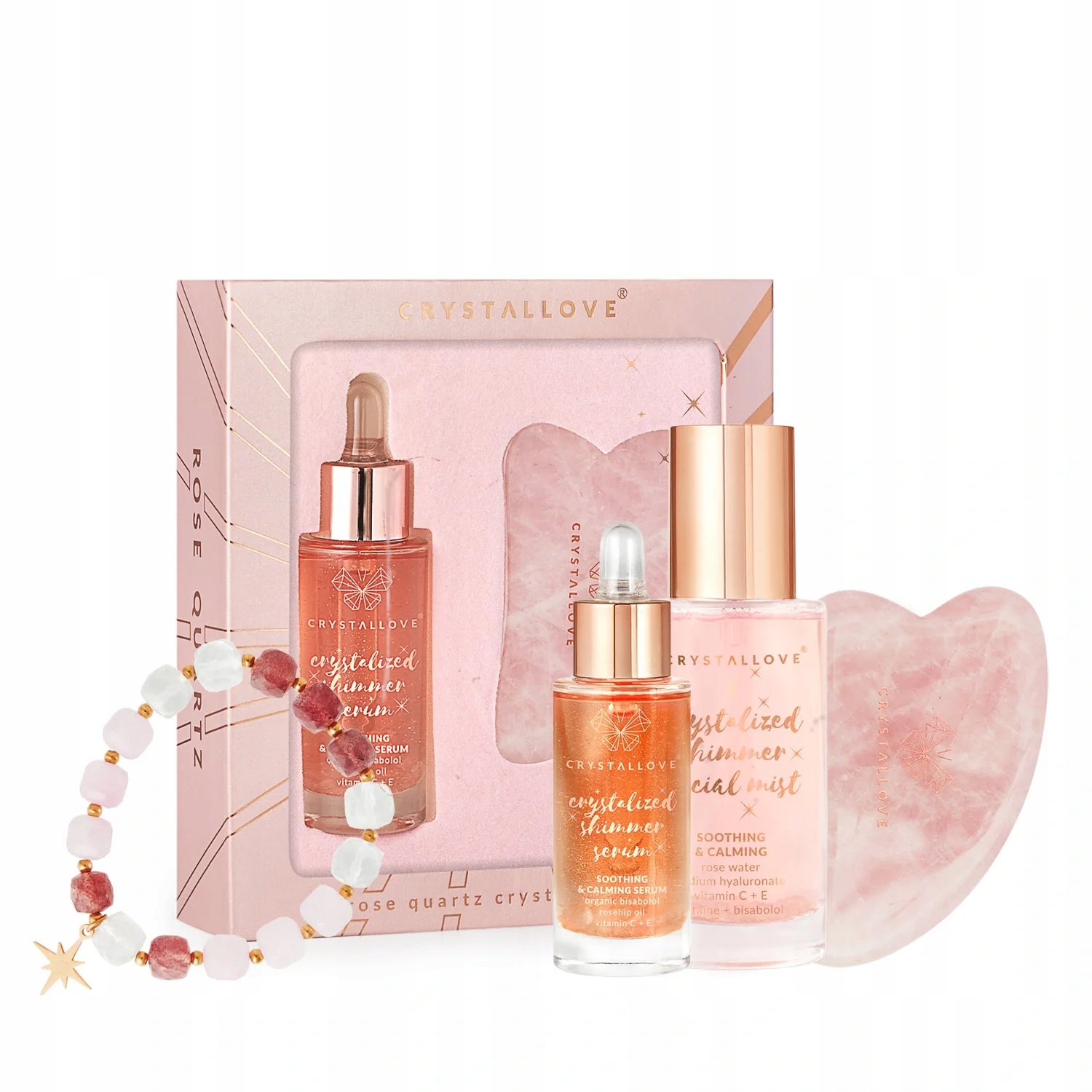 Crystallove Sada séra gua sha mlha náramek z kamenů