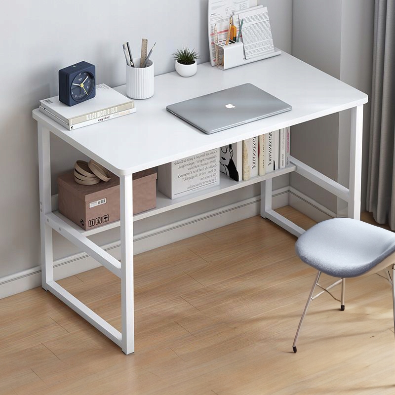 Biurko prostokątny BIAŁE BIURKO MŁODZIEŻOWE Z REGAŁEM 100 x 45 x 73 cm Kolekcja BIAŁE BIURKO MŁODZIEŻOWE Z REGAŁEM