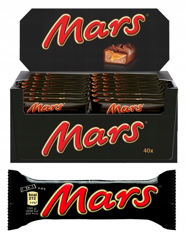 Zestaw 40szt Mars Baton 51g – Nugat i Karmel w Czekoladzie Mlecznej