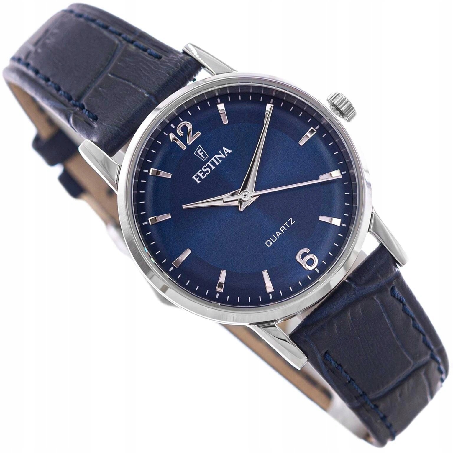 Dámské Hodinky Festina F20691/4 Classic Strap Tmavě Modré S Elegantním Řemínkem