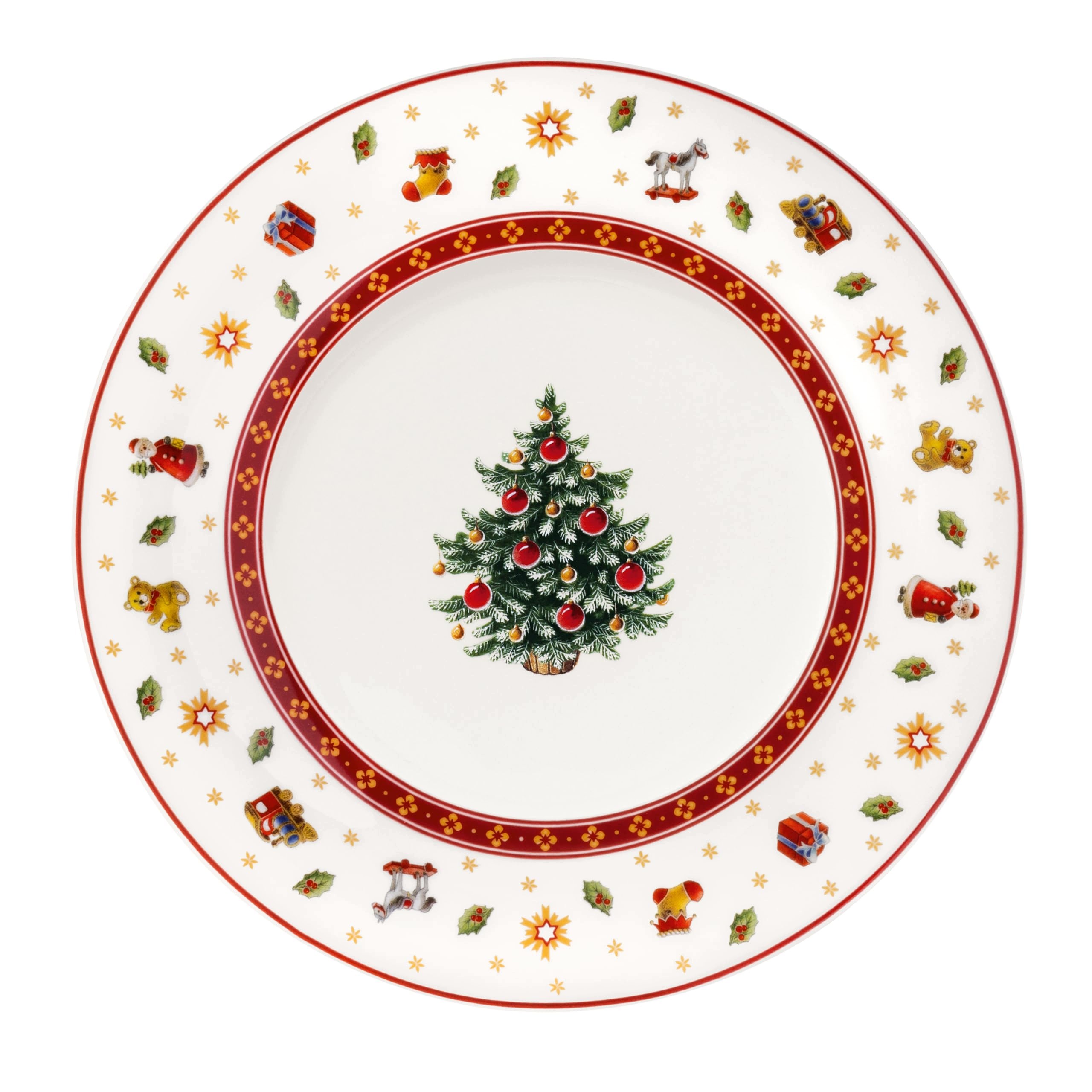 Vánoční Talíř 21,5 CM Porcelánový Dezertní, Snídaňový