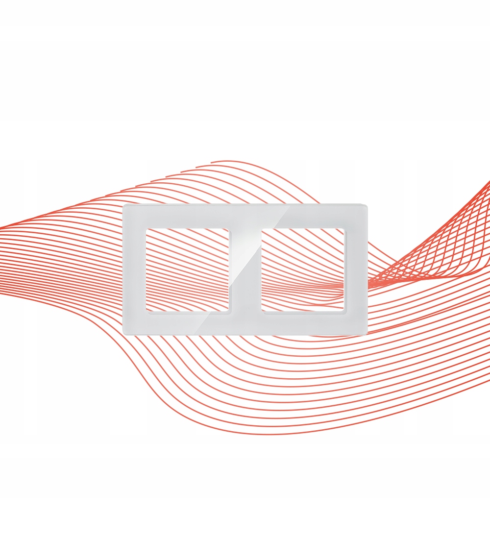 Podwójna ramka biała szkło do urządzeń serii RM EAN (GTIN) 5904496828191