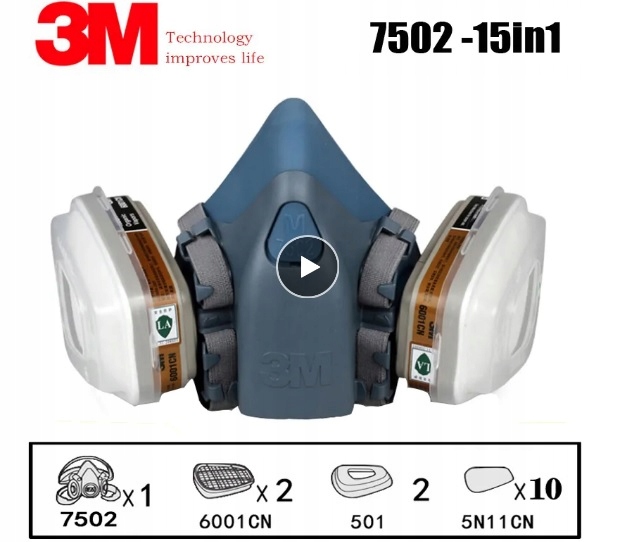 Maska lakiernicza gazowa 3M 7502 15 cz. oryginalna Kod producenta 3M7000104177