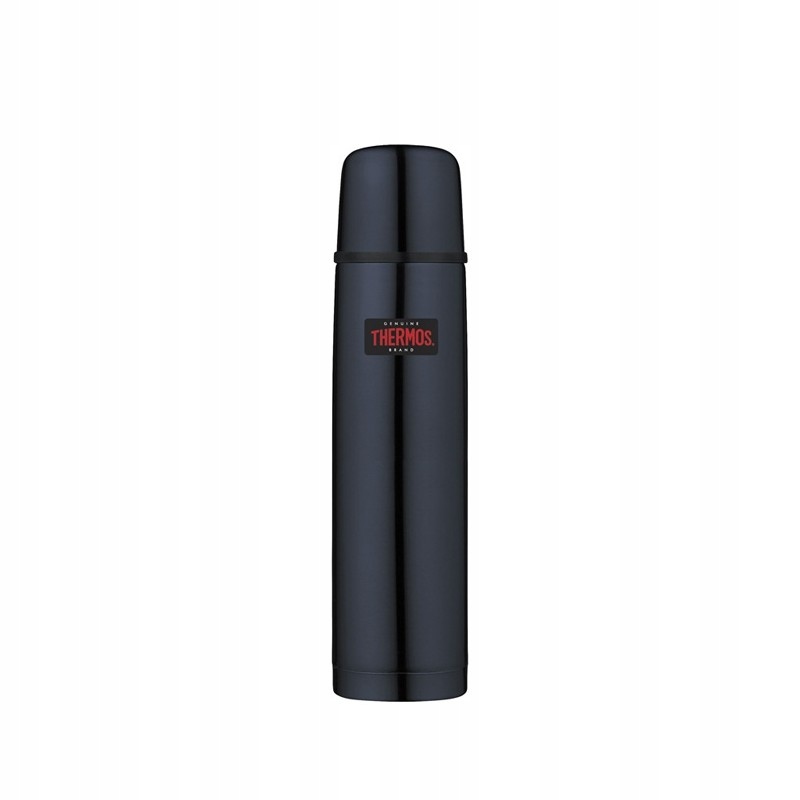 Thermos Termos z przyciskiem na nakrętce oraz z kubkiem ciemnoniebieski 750
