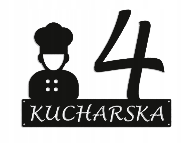 Číslo Na Dom 60 cm Tabuľa Adresa Ocel 2 mm Kuchárska Ul.