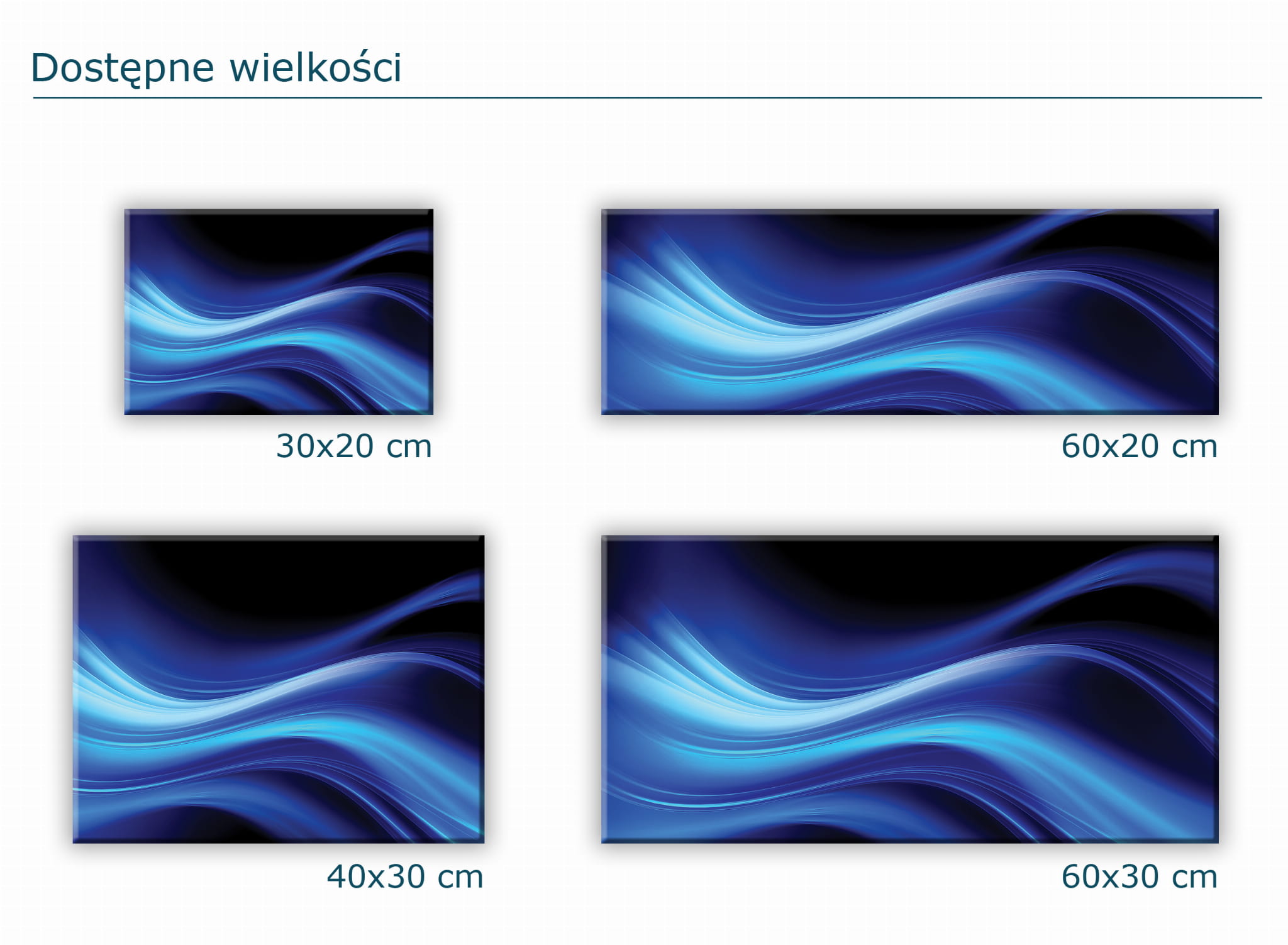 SZKLANA PODSTAWKA POD ZNICZE 40x30cm Fale 287b Motyw inny