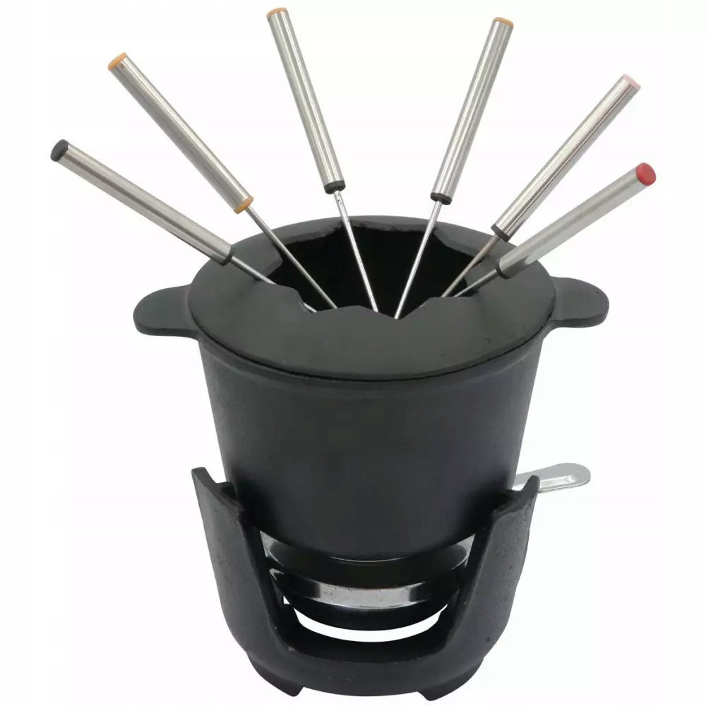 Litinový Fondue Set Pro 6 Osob S Vidličkami