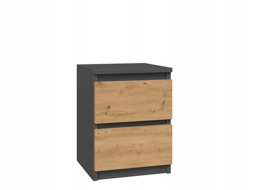 Noční Stolek Malwa M2 Antracit Dub Artisan Komoda 2 Zásuvky Noční Stolek