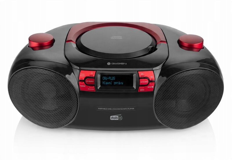 Бумбокс CD Bluetooth USB SD GoGEN Radio FM DAB + Сумісний носій інформації CD USB-накопичувач, SD-карта пам'яті