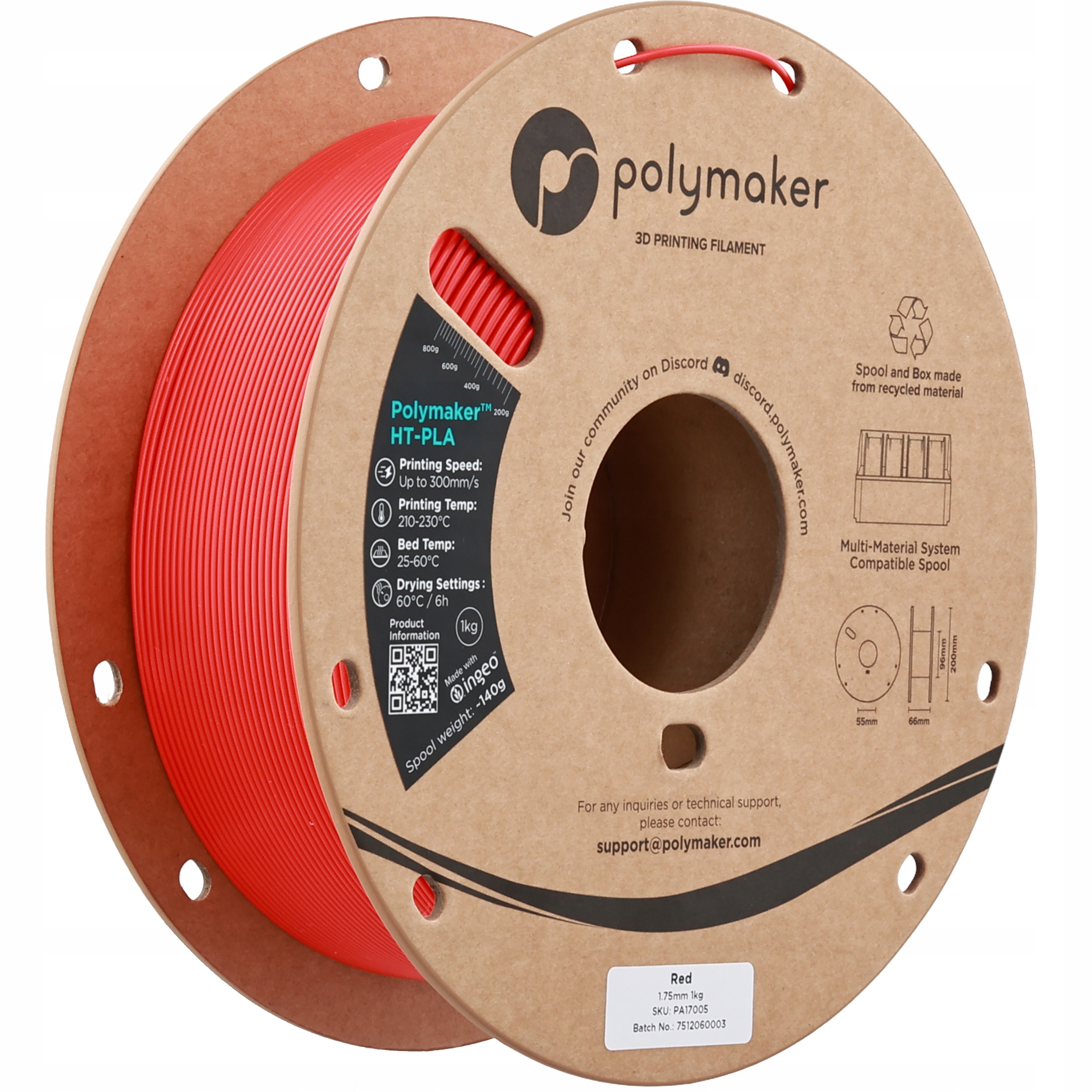 Polymaker Ht-pla Red 1.75 mm 1kg