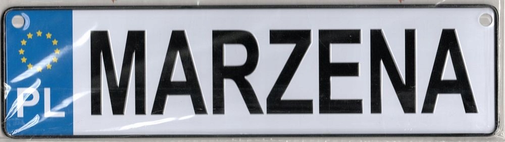 

Tablica Rejestracyjna Imienna metal Marzena