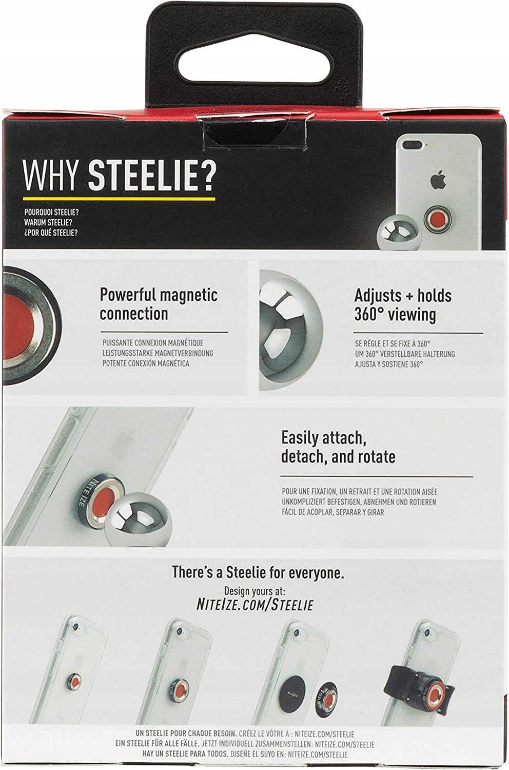 NITE IZE UCHWYT DO SAMOCHODU MAGNETYCZNY 360 Kolor czarny