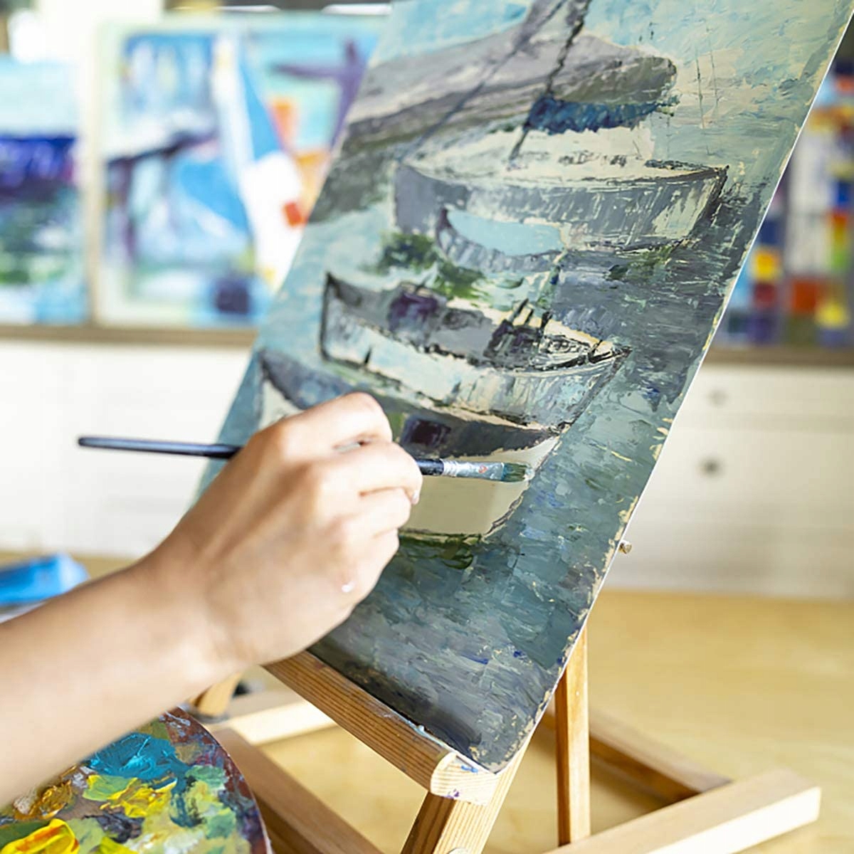 ZESTAW MALARSKI DLA DZIECI SZTALUGA FARBY PĘDZLE Waga produktu z opakowaniem jednostkowym 1.4 kg