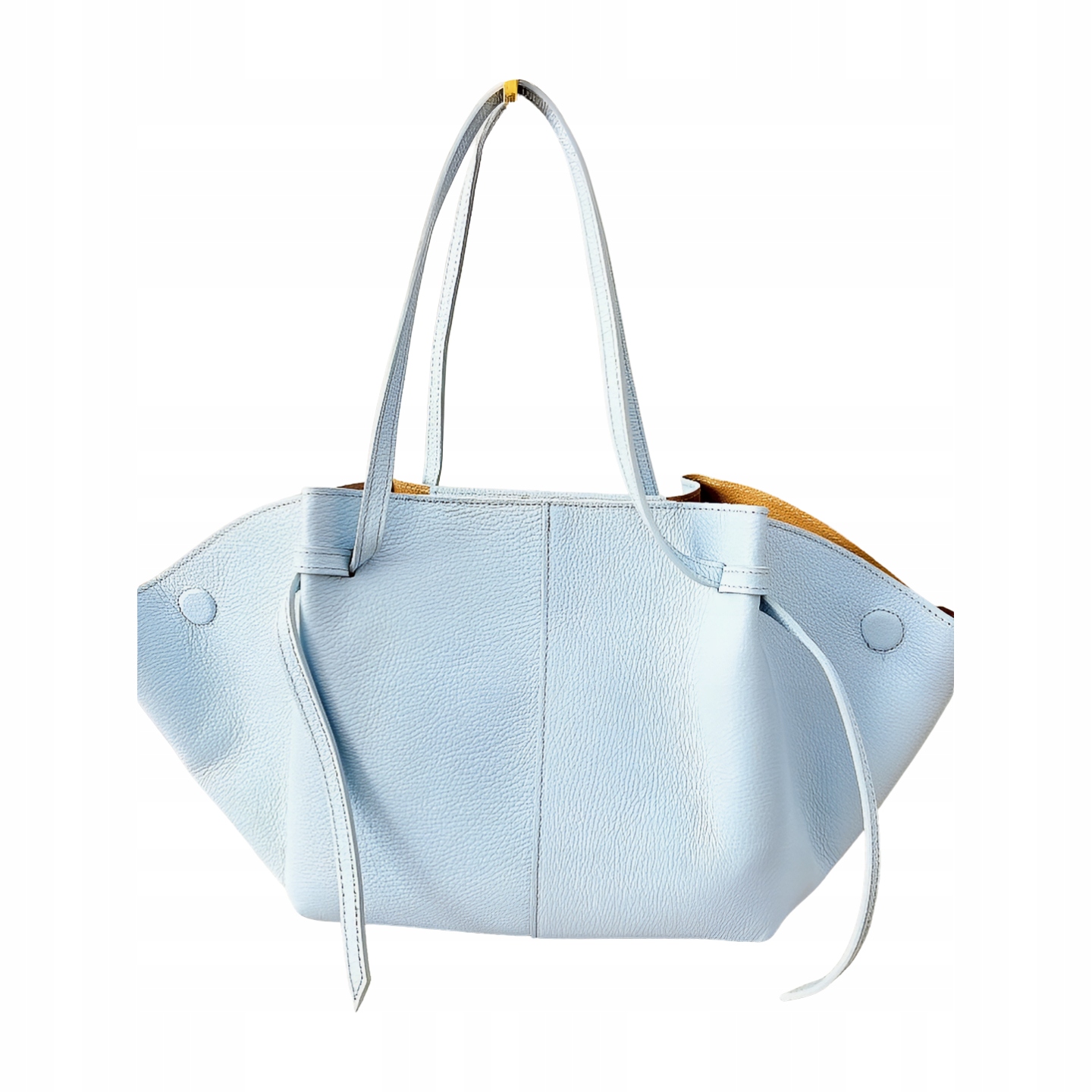 Laura Biaggi kožená shopper taška modrá