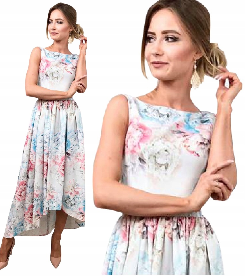 

Długa Sukienka W Kwiaty Maxi Print Na Wesele