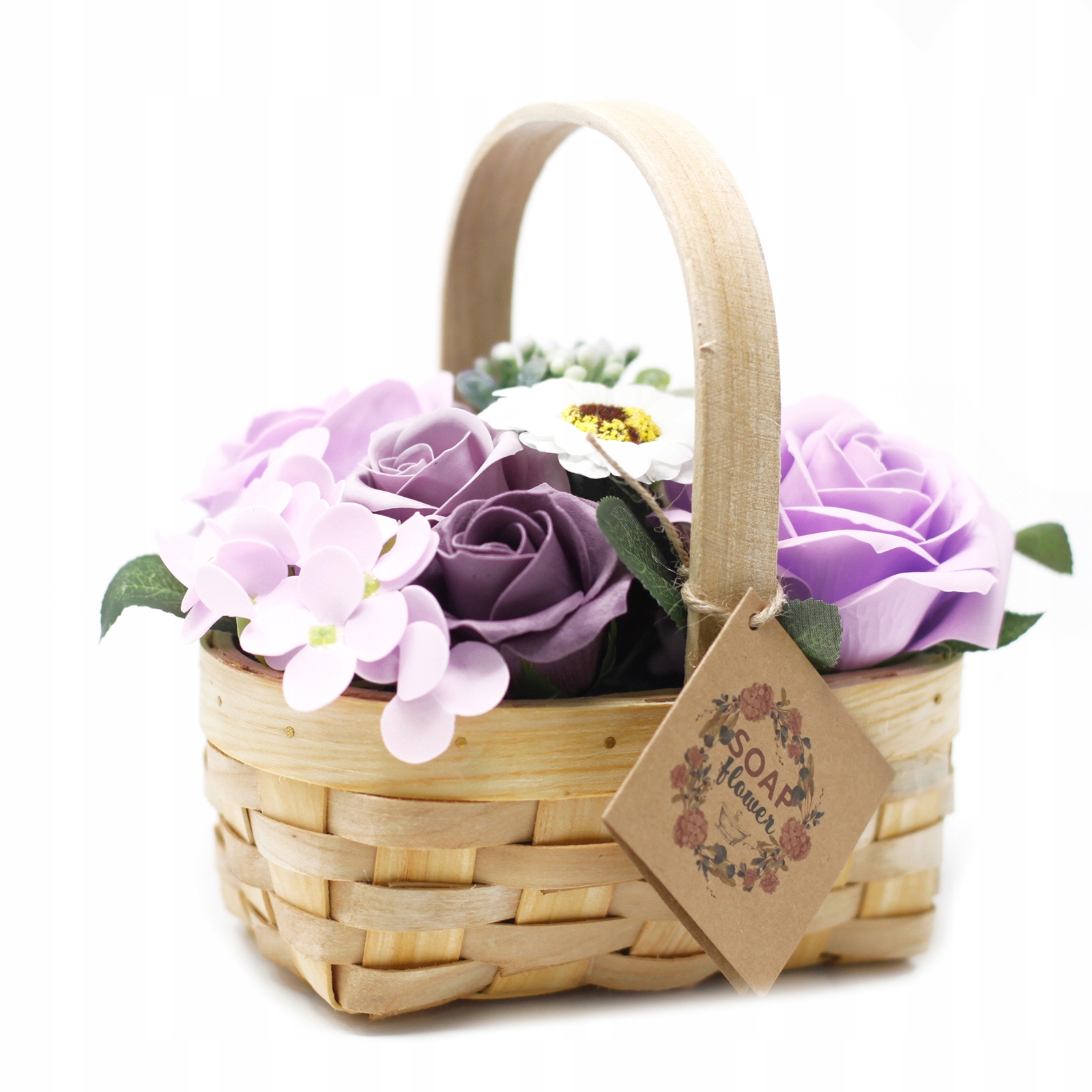 Flower Box Bukiet Zapachowych Kwiatów Mydlanych W Koszyku Urodziny