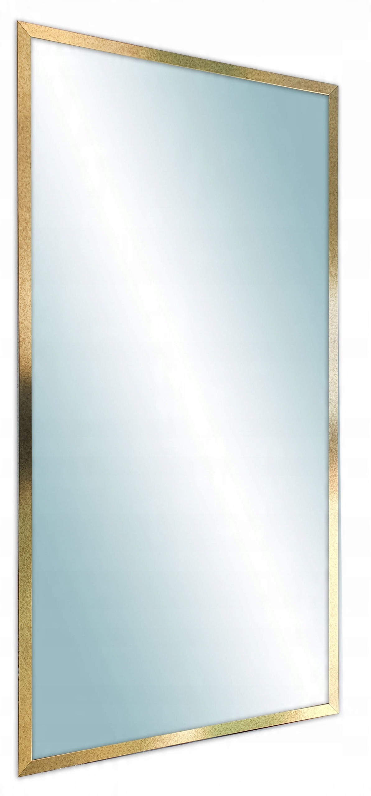 

Lustro w ramie 140x60 nowoczesna wąska rama złota