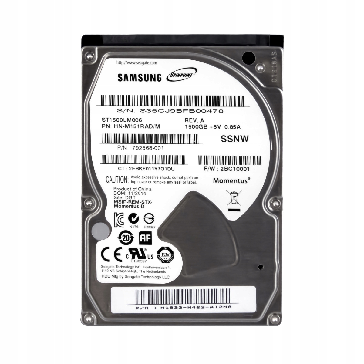 Samsung 1.5TB 5.4K 32MB Sata III 2.5" ST1500LM006