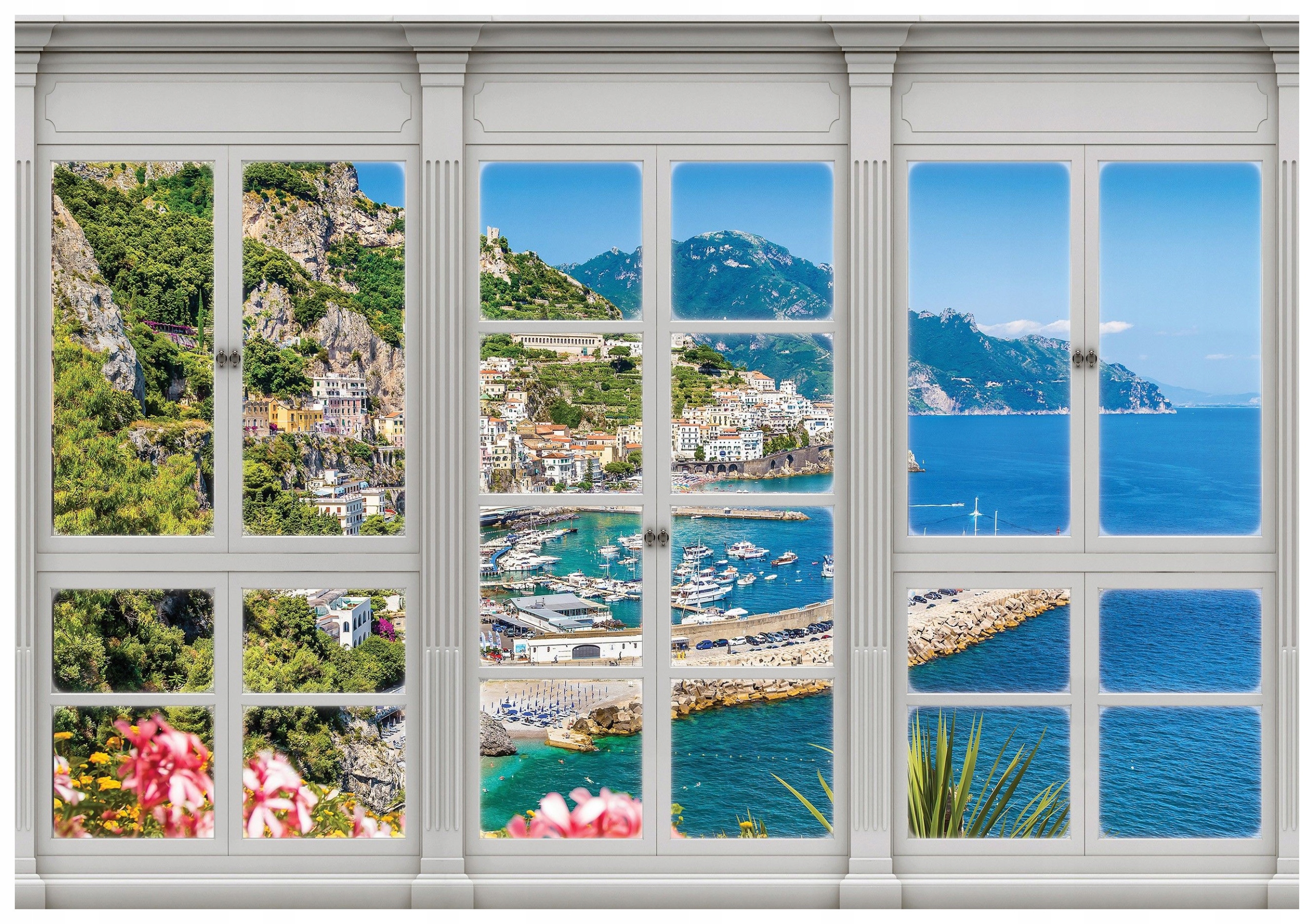 Fototapeta Okno na Stredozemné more, hory, jachty, prístav 300x210 lepidlo