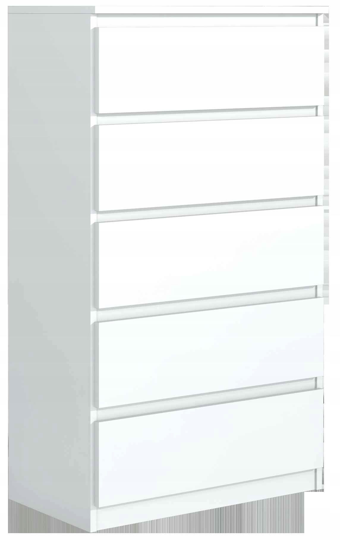 Komoda Nudo 70 cm do obývacího pokoje Ložnice 5 Zásuvek Bílá