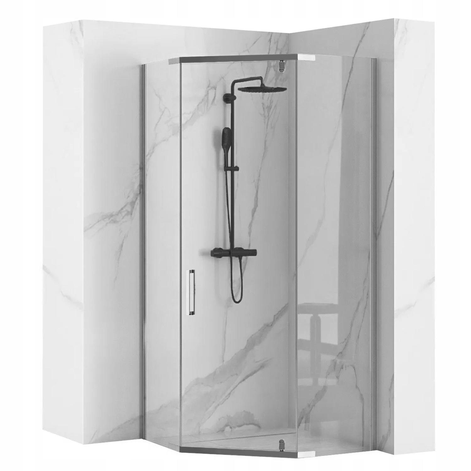 Hatszögletű zuhanykabin CHROME AXIN 90x90