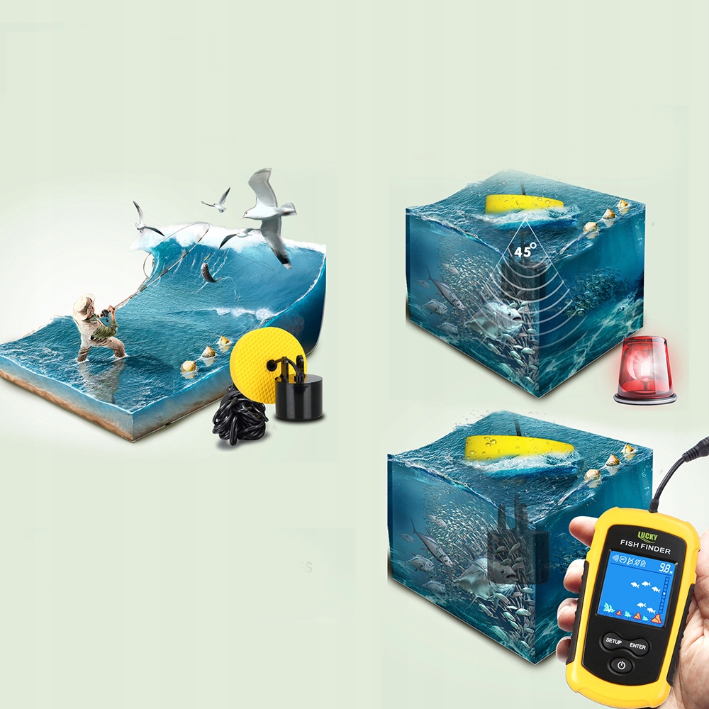 ECHOSONDA DO WYKRYWANIA RYB DETEKCJI KOLOROWY LCD Rodzaj detektor gazu