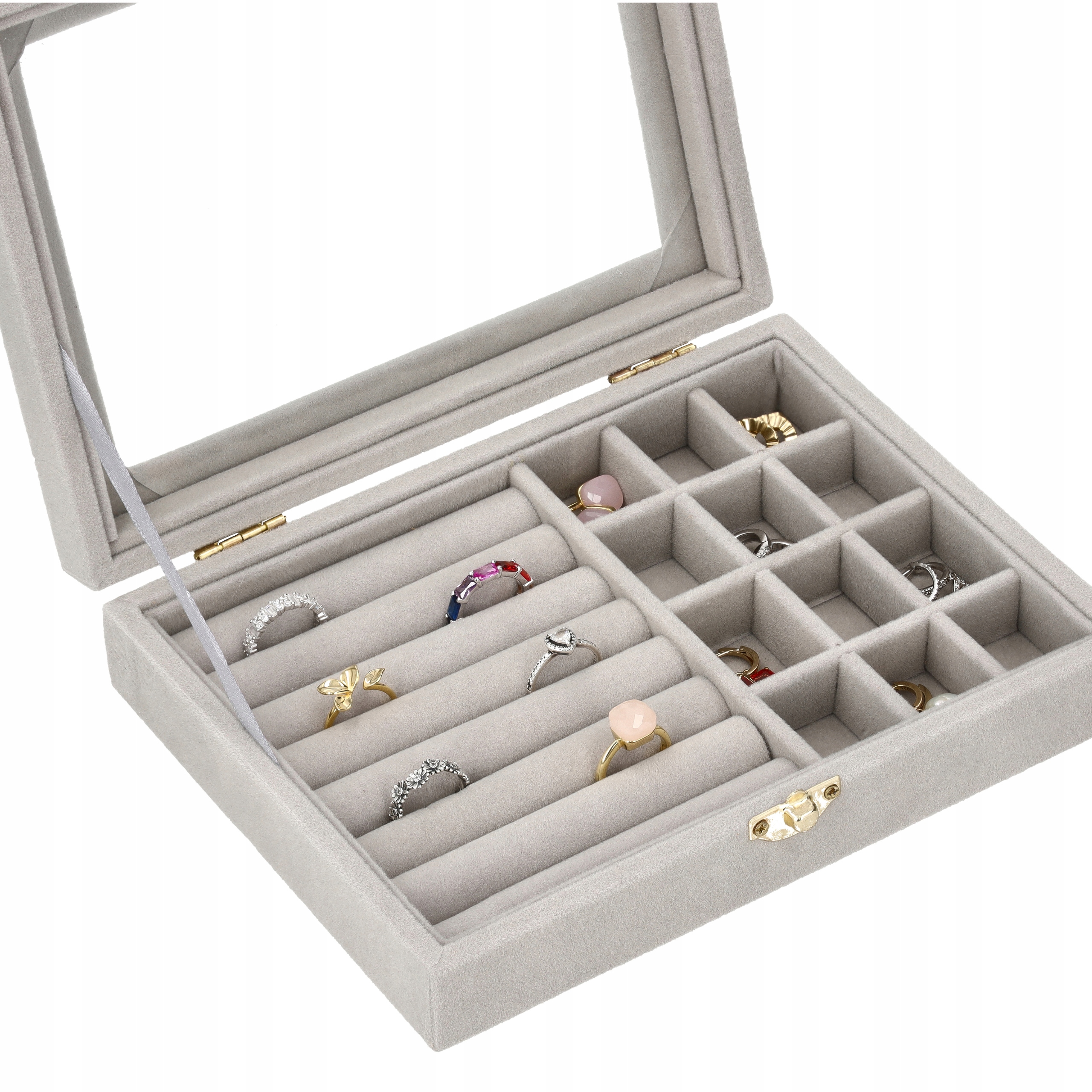 SZKATUŁKA ETUI PUDEŁKO ORGANIZER NA BIŻUTERIĘ KOLCZYKI PIERŚCIONKI B2 Marka Korbi