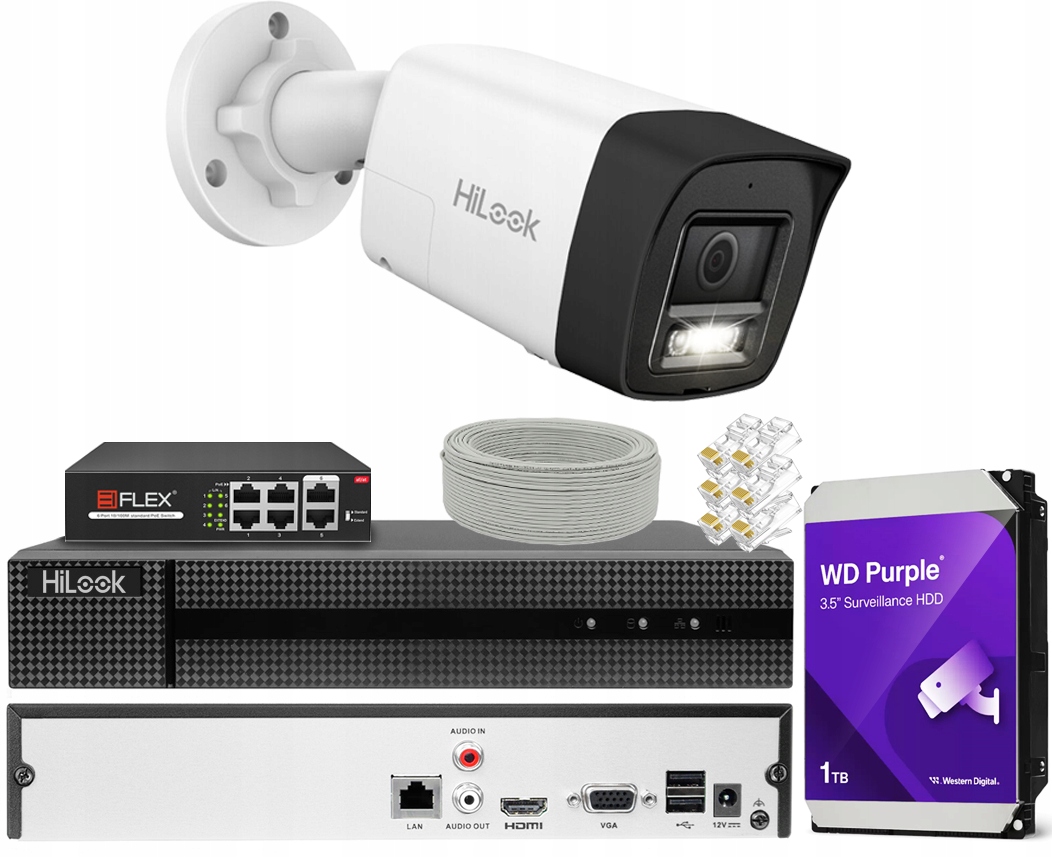 Sada Ip monitoringu do domu 1 8Mpx PoE kamera rekordér 1TB aplikácia