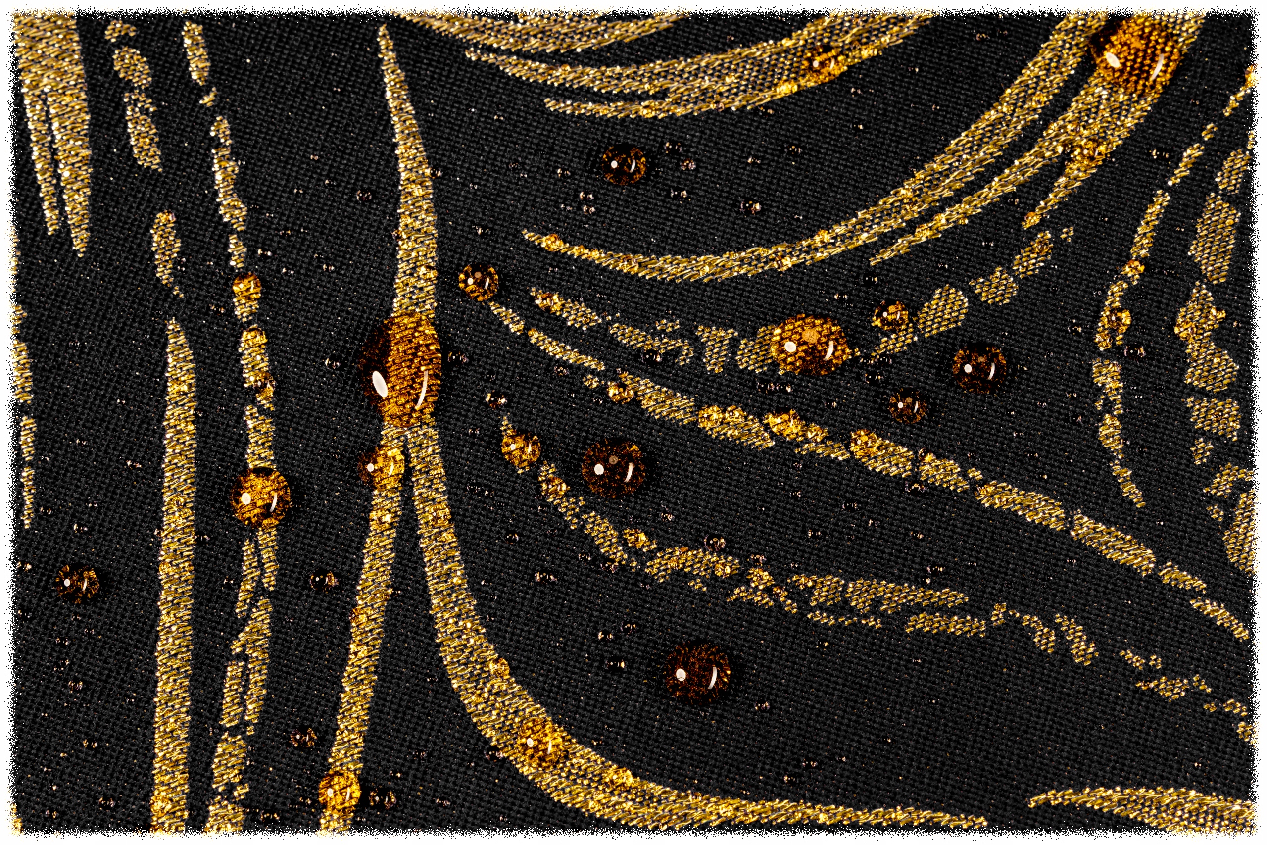 obrus DWUSTRONNY 180x270 CZARNY mazaje ZŁOTY styl Kształt prostokątny