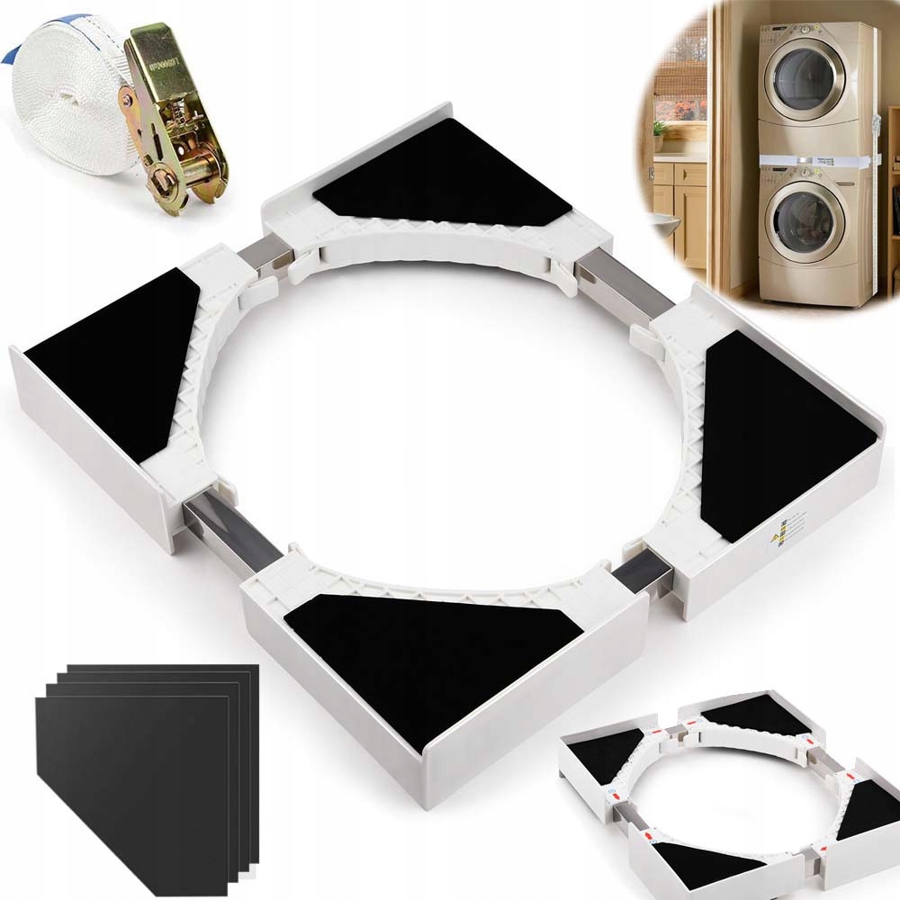 Łącznik Pralki Suszarki Uniwersalny Szerokość 46-66CM Antywibracyjna+pas