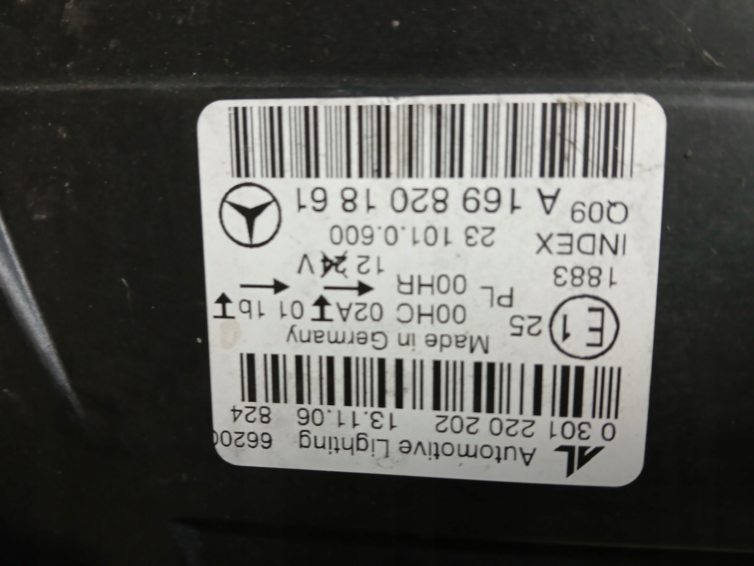 light front right MERCEDES B KLASA W245 LIFT 08- A1698201861