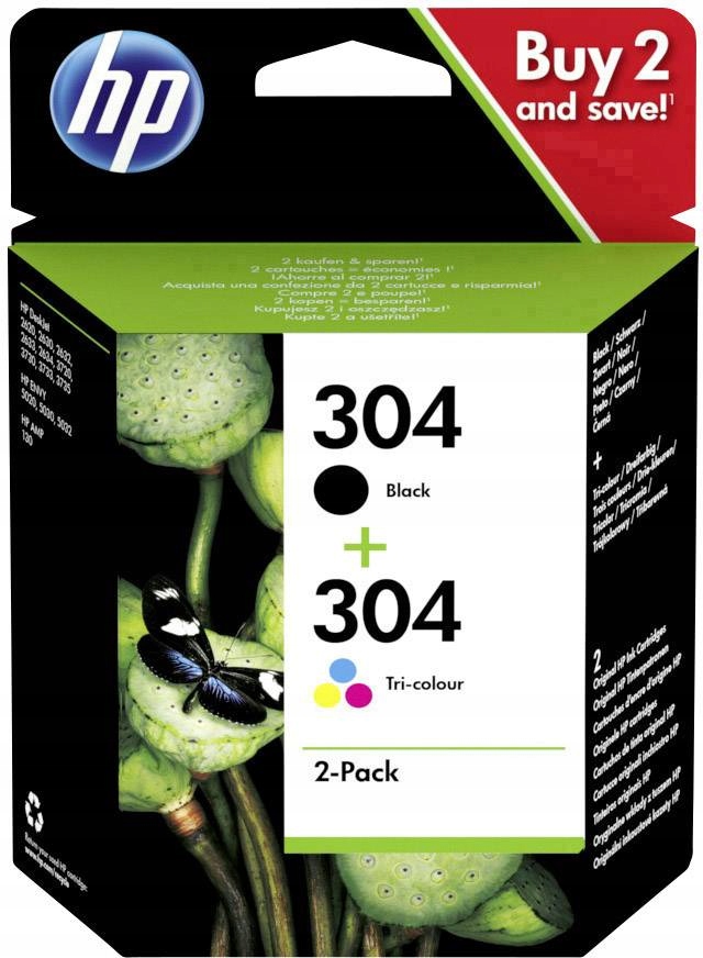 

2x tusz org. Hp 304 Cmyk 2620 2630 2632 3720 3730