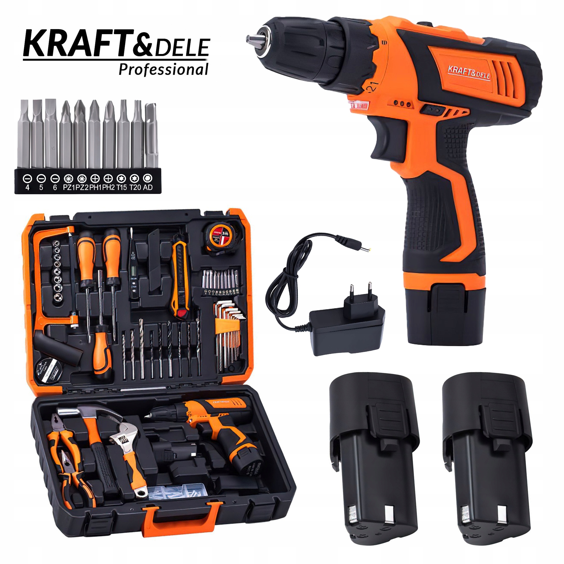 aku vrtačka Akumulátorový 18V 1,5Ah Kraft&Dele Sada 50 dílů