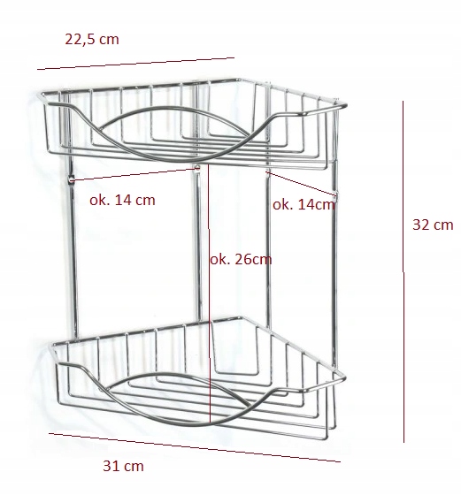 AWD PÓŁKA DRUCIANA NAROŻNA DO ŁAZIENKI CHROM 0046 Marka AWD Interior