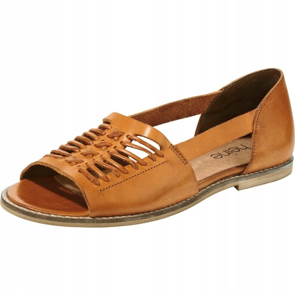 HEINE BALERINY SKÓRZANE BRĄZOWE 43