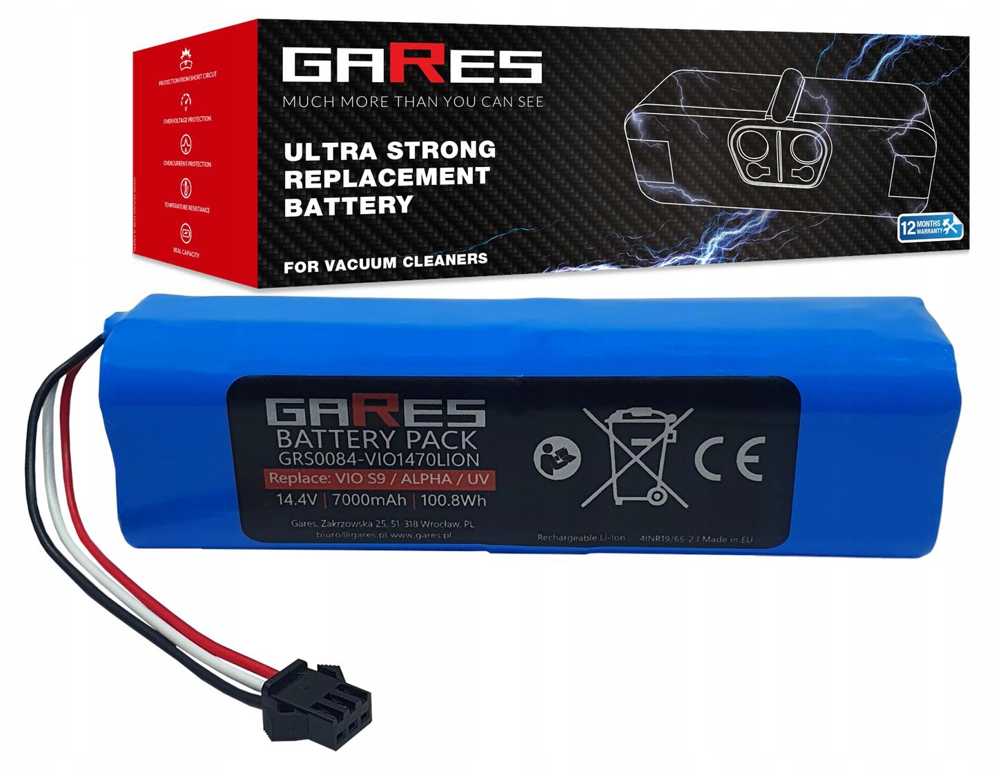 Akumulátor Gares pro Xclea H30 Plus 14,4V 7,0Ah